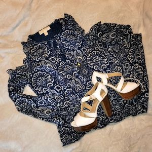 Michael Kors Paisley Print Midi Dress Sz S